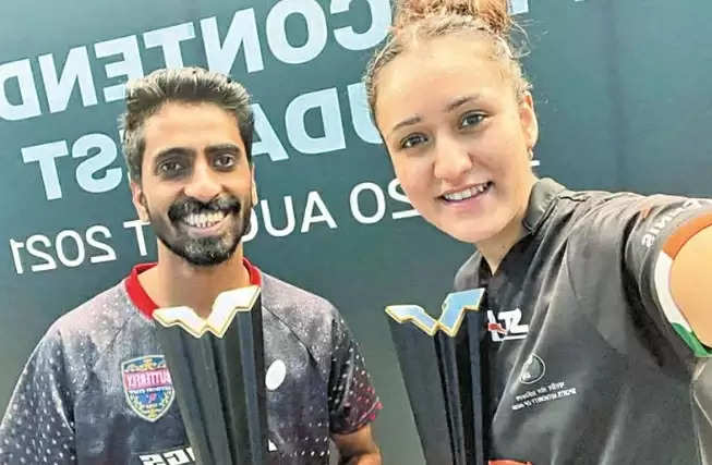 Indian couple 'Manika Bhadra-Sathyan' who won the championship title .. We did not come