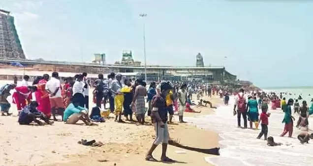  Archana begins in Tamil in Thiruchendur Permission for beach bathing